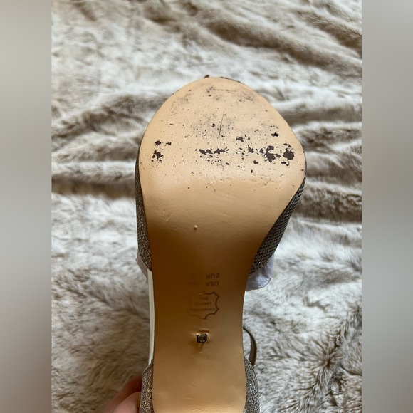 NINA Martina Soft Silver Open Toe Evening Shoes. NOT Platform Shoes - Picture 8 of 12